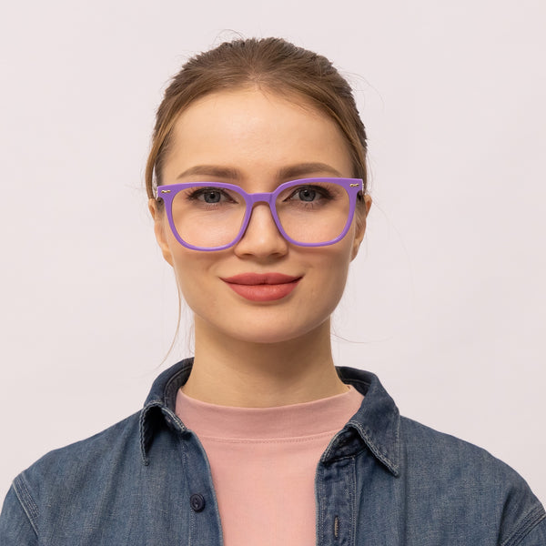 ella square purple eyeglasses frames for women front view