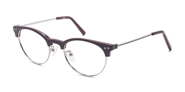 ellington browline red silver eyeglasses frames angled view