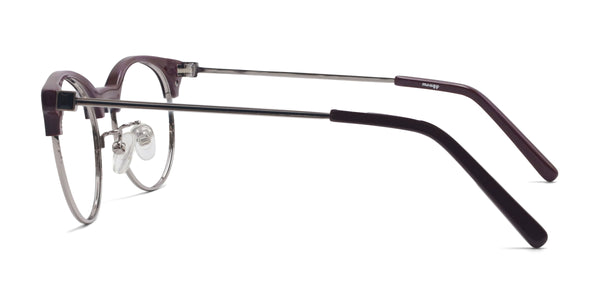 ellington browline red silver eyeglasses frames side view