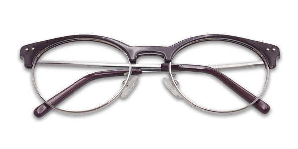 ellington browline red silver eyeglasses frames top view