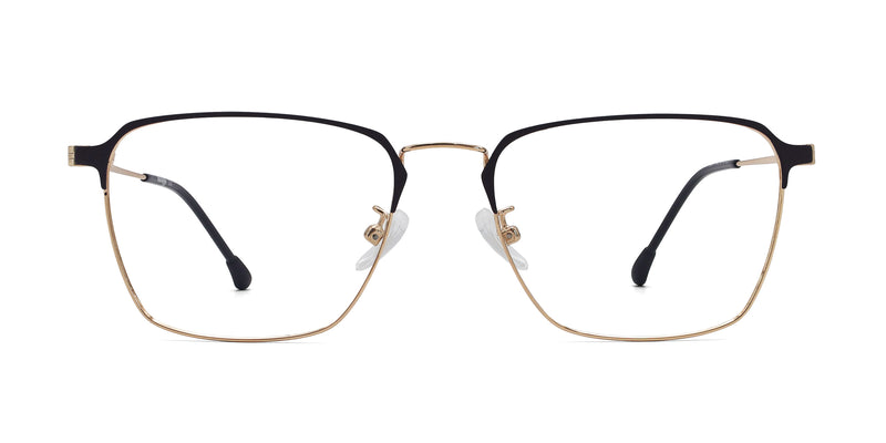 enrich square black gold eyeglasses frames front view