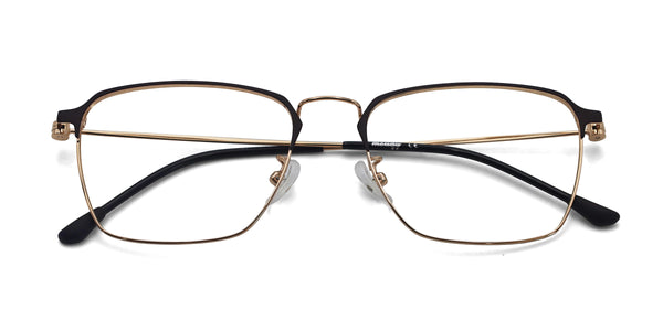 enrich square black gold eyeglasses frames top view