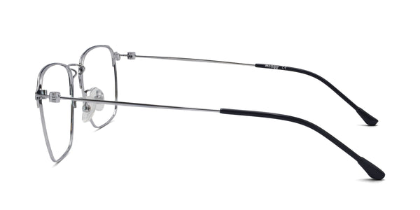 enrich square black silver eyeglasses frames side view