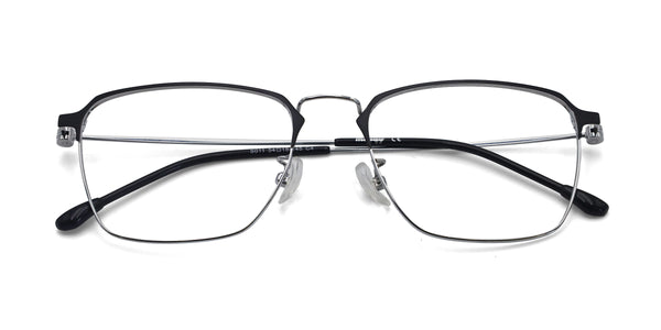 enrich square black silver eyeglasses frames top view