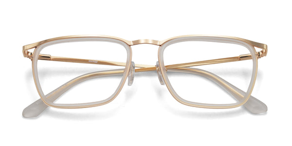 euphoria rectangle white gold eyeglasses frames top view