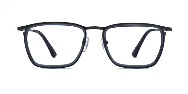 euphoria rectangle blue eyeglasses frames front view