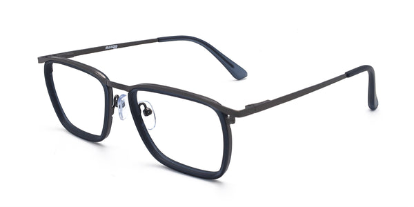 euphoria rectangle blue eyeglasses frames angled view