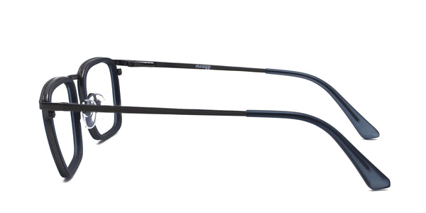 euphoria rectangle blue eyeglasses frames side view