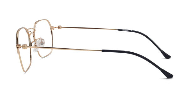 evening geometric black gold eyeglasses frames side view