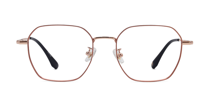 fabulous geometric rose gold eyeglasses frames front view