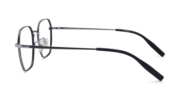 fabulous geometric black silver eyeglasses frames side view