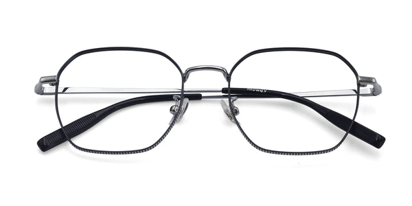 fabulous geometric black silver eyeglasses frames top view
