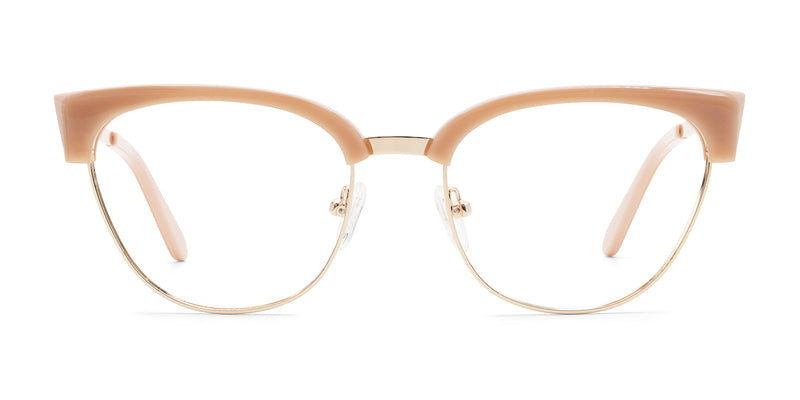 fair browline pink eyeglasses frames front view