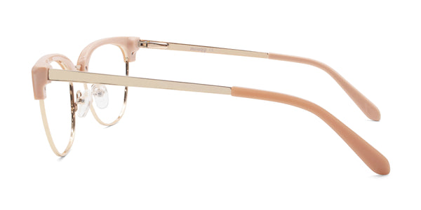 fair browline pink eyeglasses frames side view
