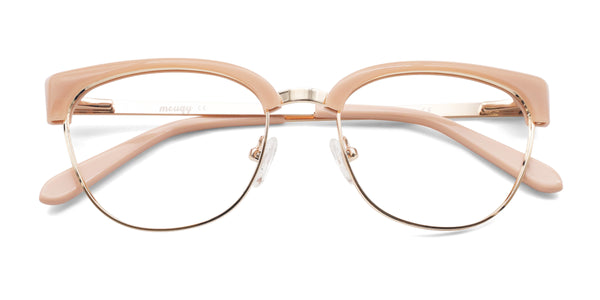 fair browline pink eyeglasses frames top view