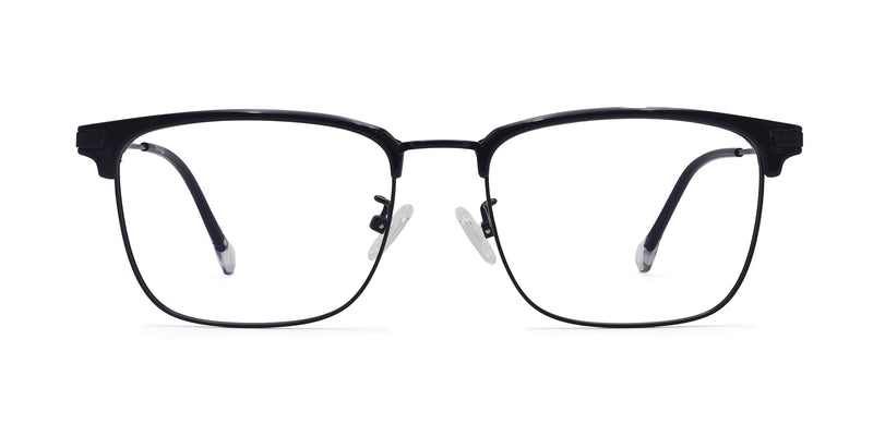 famed square black eyeglasses frames front view