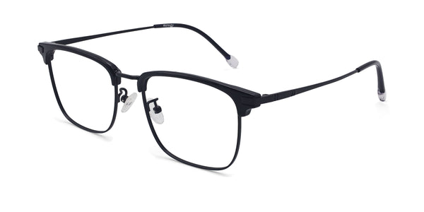 famed square black eyeglasses frames angled view