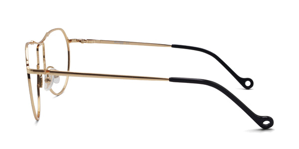 fearless geometric black gold eyeglasses frames side view