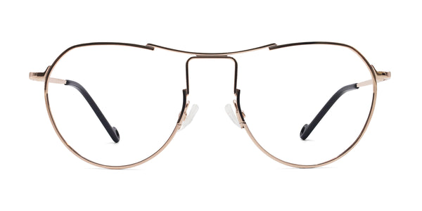 fearless geometric rose gold eyeglasses frames front view