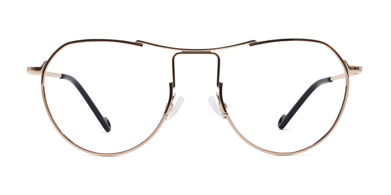 fearless geometric rose gold eyeglasses frames front view