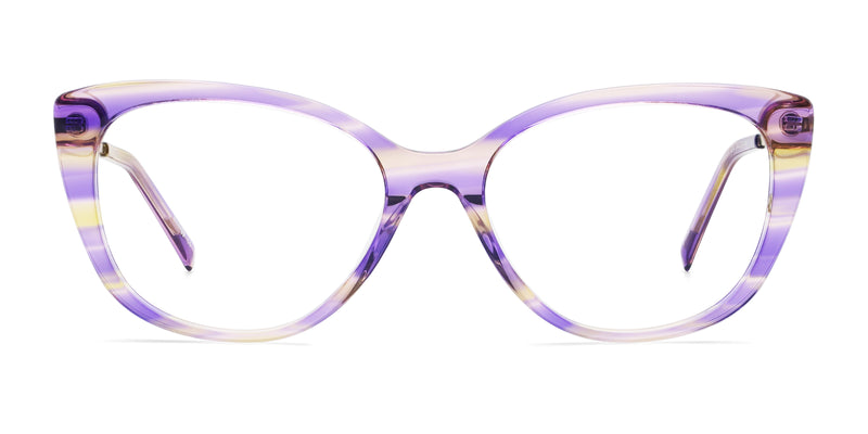 firefly cat eye purple eyeglasses frames front view