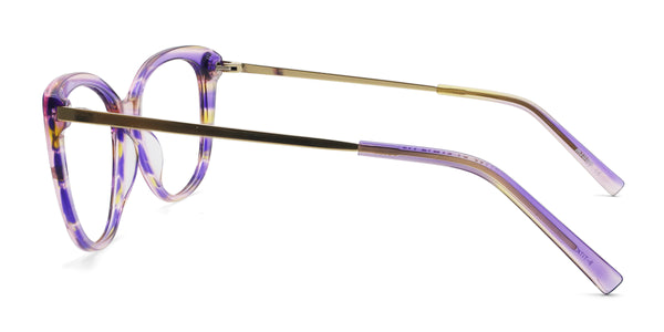 firefly cat eye purple eyeglasses frames side view