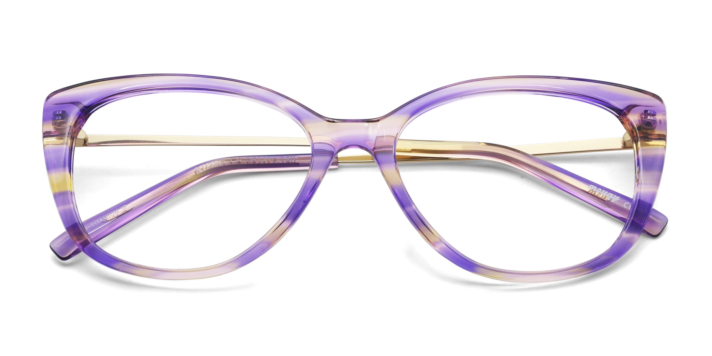 Firefly Cat Eye Purple eyeglasses frames top view