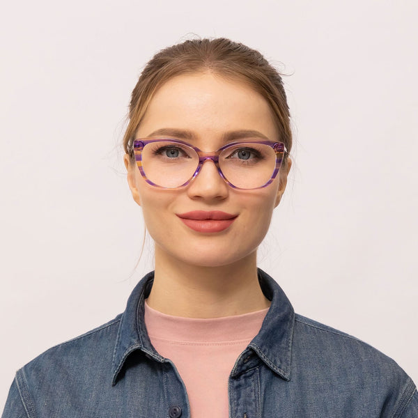 firefly cat eye purple eyeglasses frames for women front view