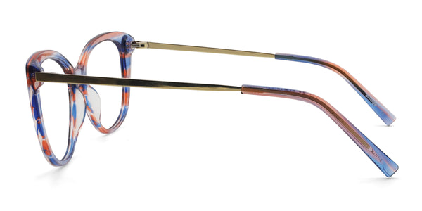 firefly cat eye blue eyeglasses frames side view