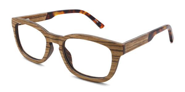 freedom rectangle brown eyeglasses frames angled view