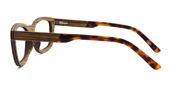 freedom rectangle brown eyeglasses frames side view