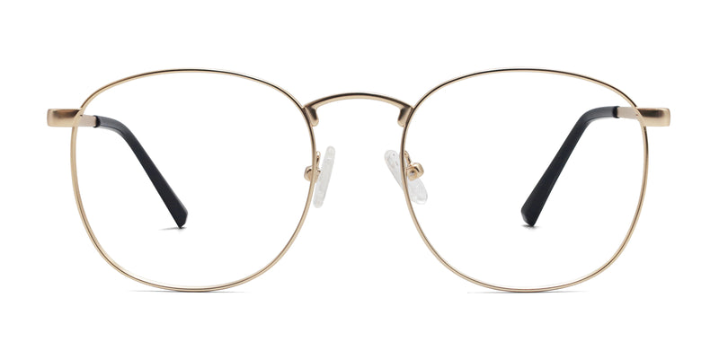 fuller square light gold eyeglasses frames front view