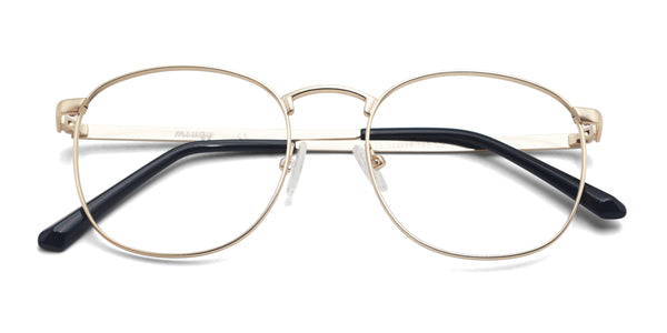 fuller square light gold eyeglasses frames top view