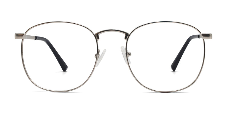 fuller square silver eyeglasses frames front view