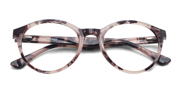 gala round purple tortoise eyeglasses frames top view