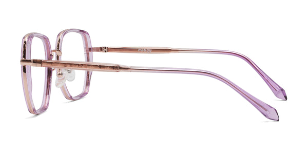 gem geometric clear purple eyeglasses frames side view