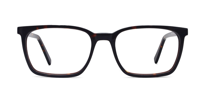genius rectangle tortoise eyeglasses frames front view