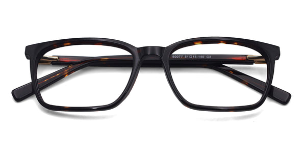 genius rectangle tortoise eyeglasses frames top view