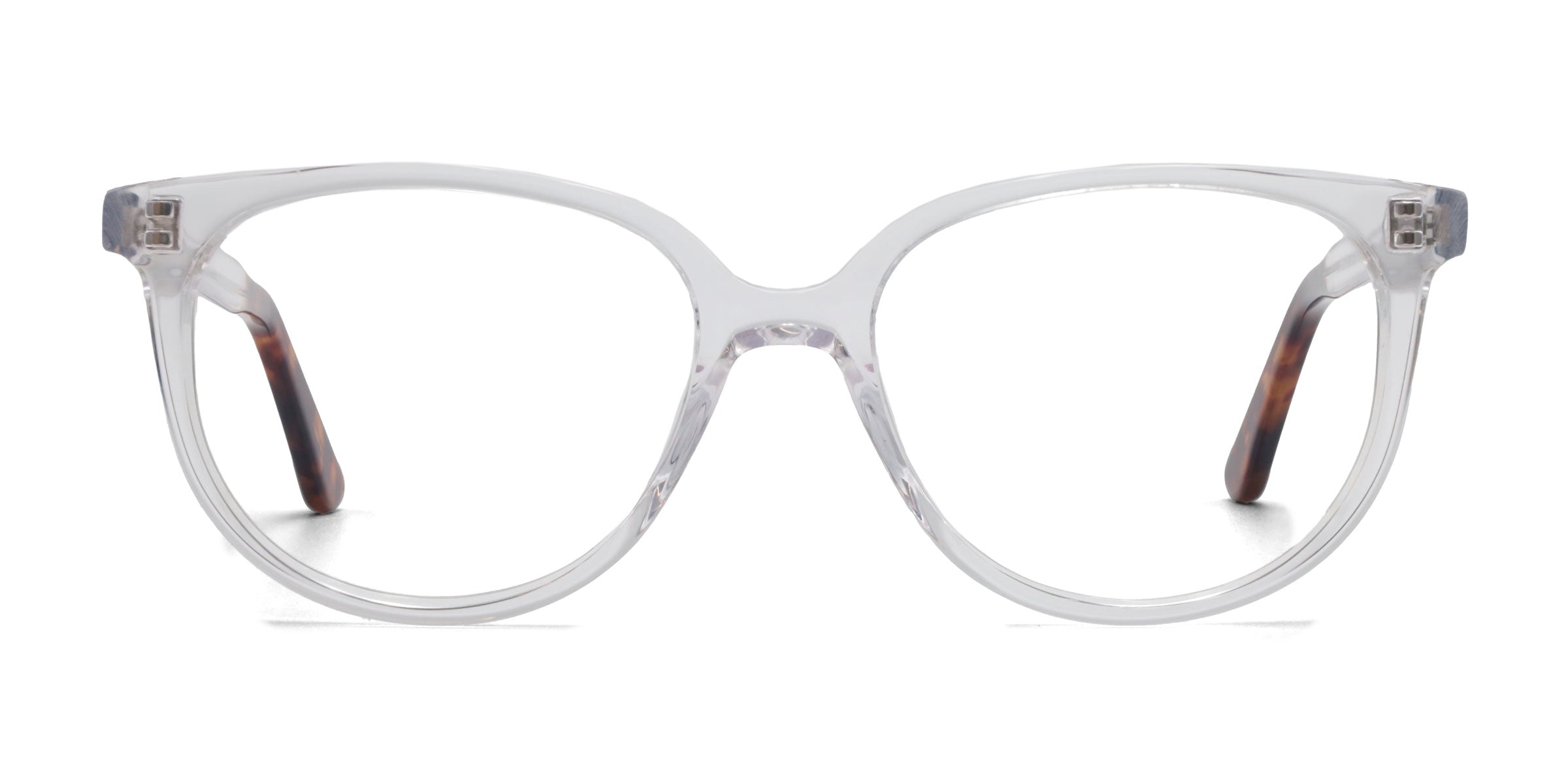 George Oval Clear Tortoise eyeglasses frames front view