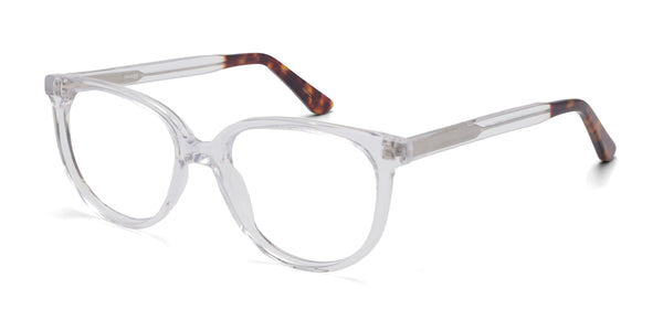 george oval clear tortoise eyeglasses frames angled view