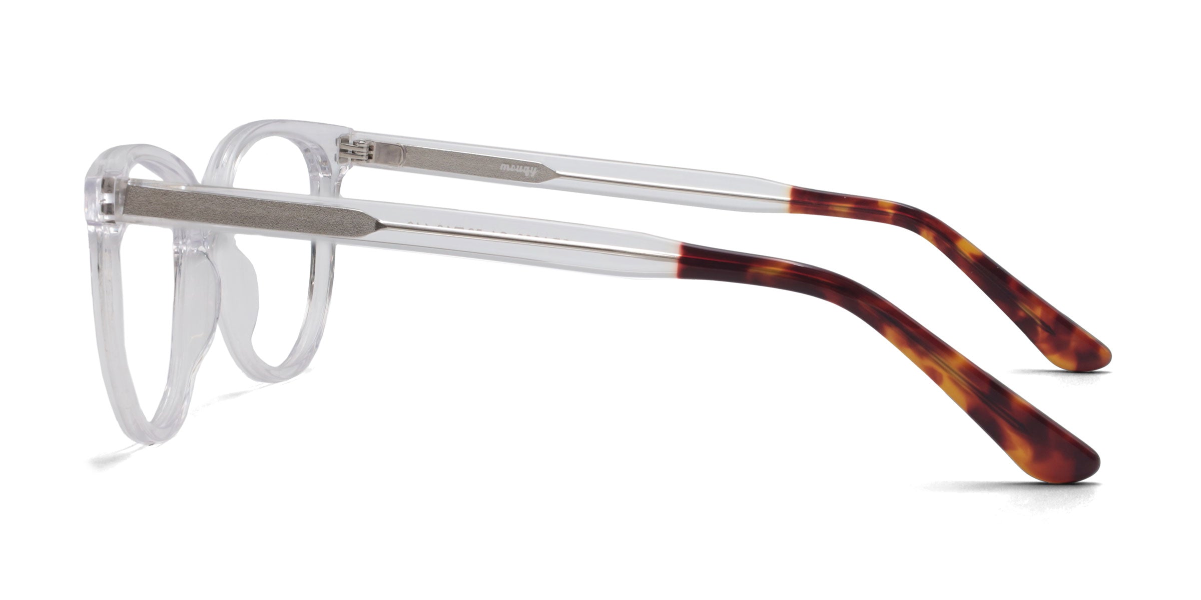 George Oval Clear Tortoise eyeglasses frames side view
