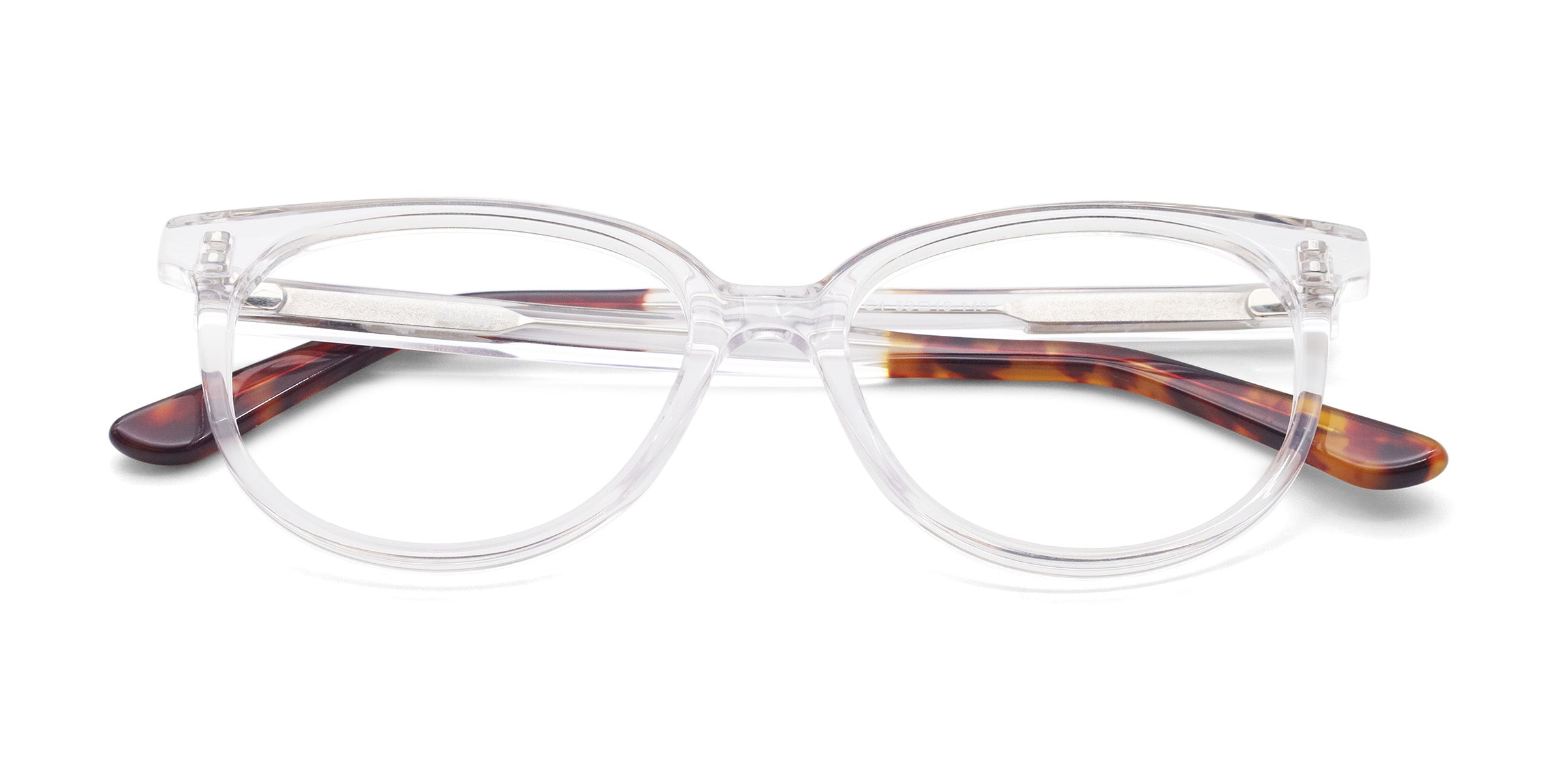 George Oval Clear Tortoise eyeglasses frames top view