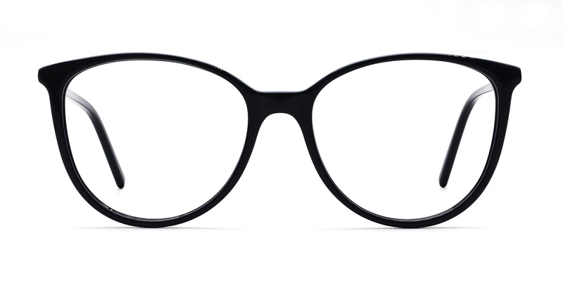 ginkgo oval black eyeglasses frames front view