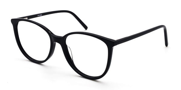 ginkgo oval black eyeglasses frames angled view