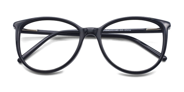 ginkgo oval black eyeglasses frames top view