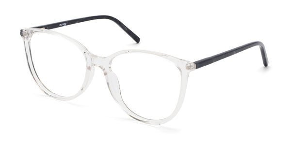 ginkgo oval clear eyeglasses frames angled view