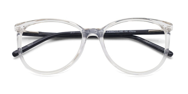 ginkgo oval clear eyeglasses frames top view