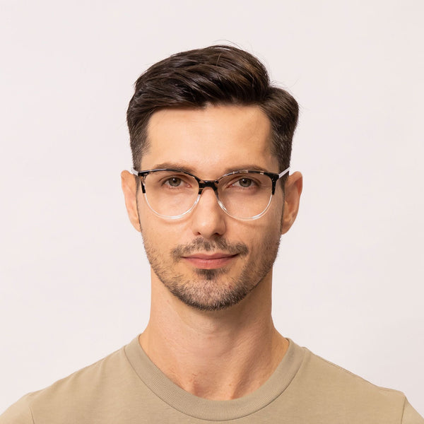 ginkgo oval tortoise eyeglasses frames for men front view