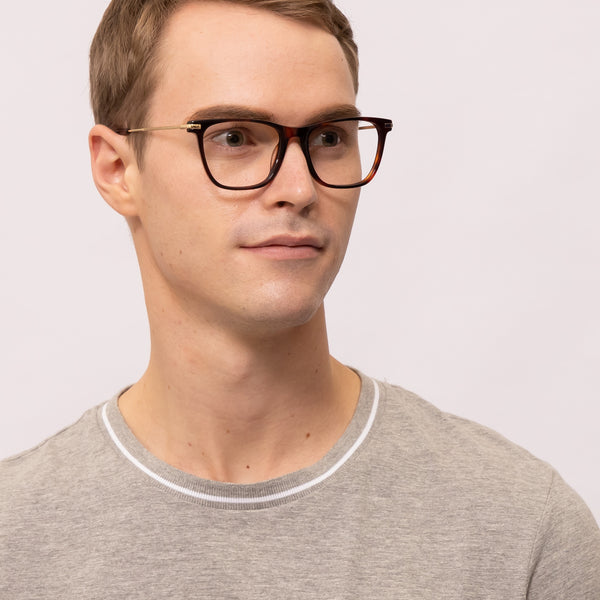 giselle square tortoise eyeglasses frames for men side view