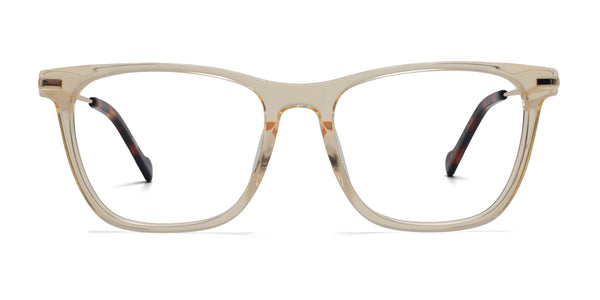 giselle square yellow eyeglasses frames front view